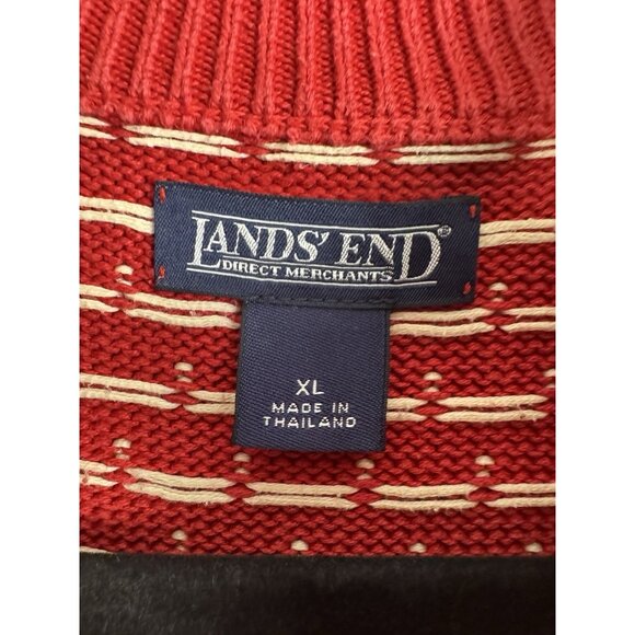 Vintage LL Bean Women XLarge 1/4 Zip Sweater Nordic Snow Apres Ski Cabin Cozy - Picture 4 of 9